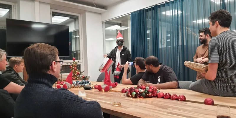 Secret Santa gifts revealing party