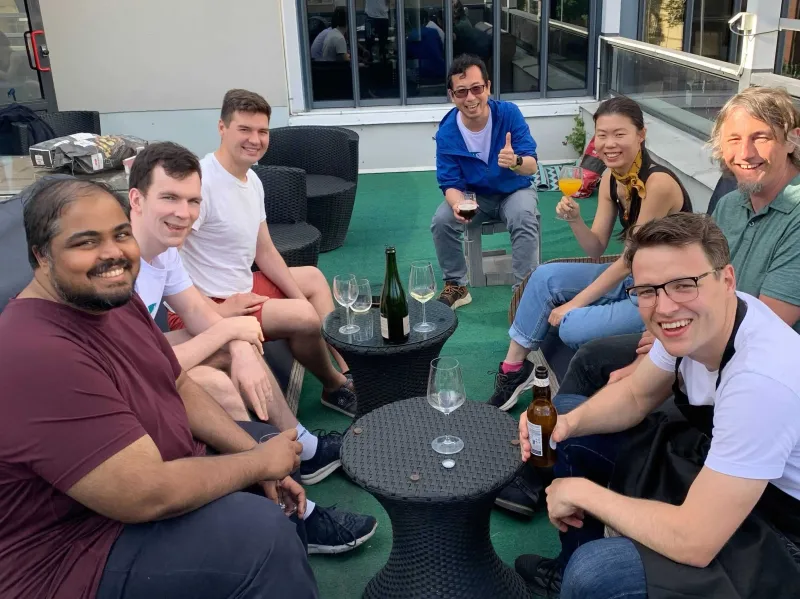 Terrace barbeque party
